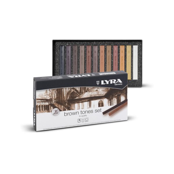 گچ پاستل 12 رنگ لیرا طیف قهوه ای| Lyra Pastel brown Tones Set