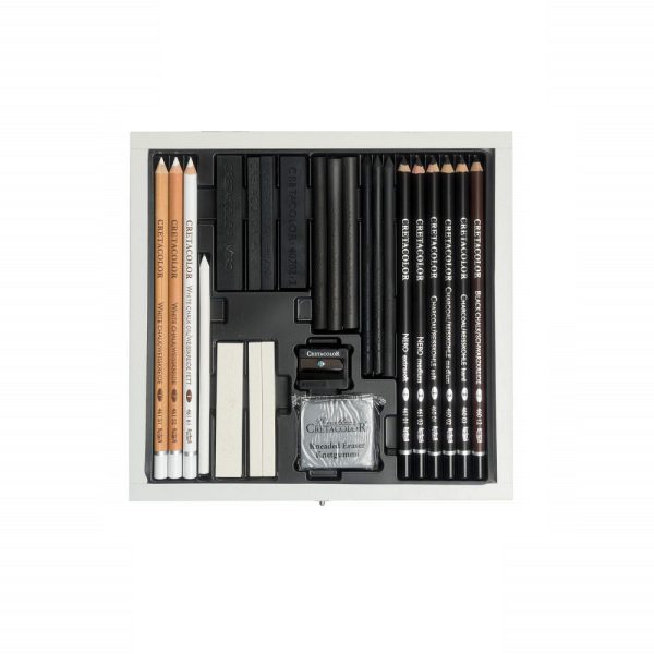 ست طراحی 25 تکه کرتاکالر مدل 40025| CRETACOLOR Black & White Box