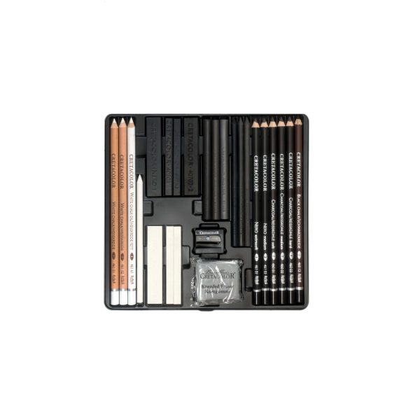 ست طراحی 25 تکه کرتاکالر مدل 40026| CRETACOLOR Black & White Box