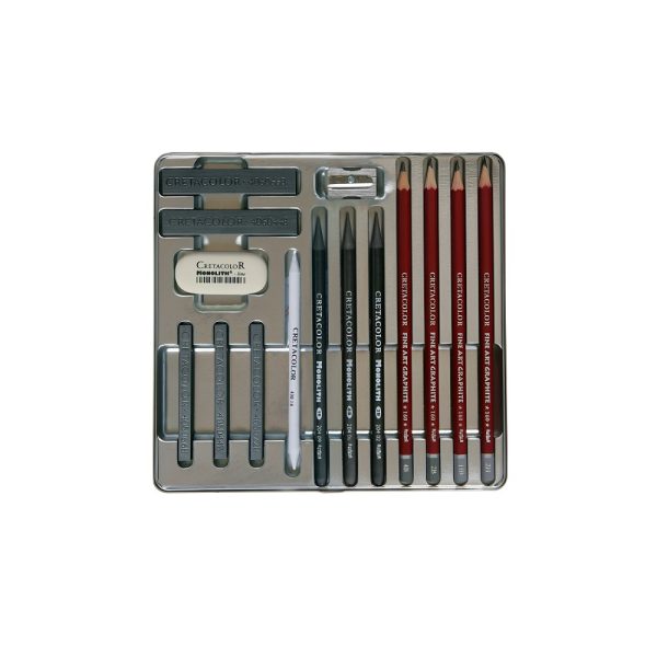 ست ترسیم گرافیتی 15 تیکه کرتاکالر نقره ای| CRETACOLOR Silver Box